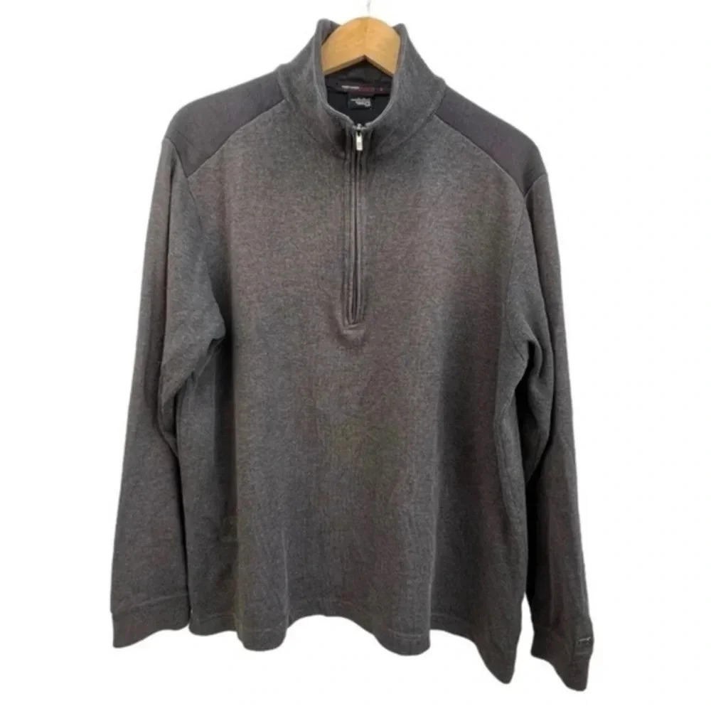 Tiger Woods Collection Men’s L Quarter Zip Sweater Brown Pullover with‎ Flaws​​​
